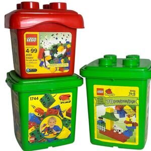 LEGO Large Block Containers #3036 #1744 #4103 Empty Bucket-Excellent-Lot of 3